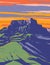 Drakensberg or Dragon Mountains in South Africa and Lesotho WPA Art Deco Poster