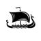 Drakkar vikings logo vector illustration. Viking transport warship. Design template. Isolated on white background