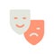 Drama and comedy theater flat color ui icon