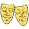 Drama Masks Gold Comedy Lucky Tragedy Sad Theater Shadow