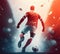 Dramatic Action of a Soccer player poster for sport competition banner, Generative AI