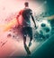 Dramatic Action of a Soccer player poster for sport competition banner, Generative AI