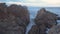 Dramatic aerial of rocky coastline