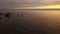 Dramatic aerial of sea stacks at the Oregon coast during beautiful sunset