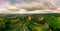 Dramatic aerial view of the Stirling Castle during the sunset, Scottland