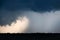 Dramatic atmosphere panorama background view of summer monsoon tropical giant storm attack over the city