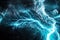 Dramatic background with lightning and thunderstorm. Flashing lightning. Electric water background. Generative AI