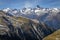 Dramatic Bernese swiss alps as seen from Nufenen Pass, Switzerland