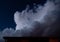 Dramatic big clouds at the night sky with stars