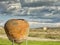 Dramatic blue sky with white clouds over the ruins of an ancient pot - amphorae at Histria, on the shores of Black Sea. Histria is