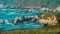 Dramatic cliffs and rock outcroppings tower above the Pacific Ocean, Big Sur