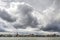 Dramatic cloudscape over Dordrecht waterfront