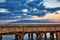 Dramatic, cloudy sky at Mala pier with Lanai in the background.