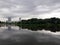 Dramatic cloudy sky reflect in the lake waters