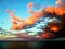 Dramatic colourful stunning sunset nd clouds over the sea