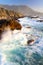 Dramatic Crashing Waves at Sunset on Big Sur coast, Garapata State Park, near Monterey, California, USA