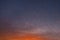 Dramatic dark blue red cloudy sky. Moody cloudscape background