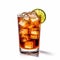 A dramatic dark \\\'n stormy cocktail in a highball glass, created by Generative AI.