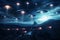 Dramatic depiction of a UFO fleet in the night sky signaling a possible alien encounter