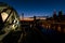 Dramatic Downtown Skyline at Sunset - Abandoned Cuyahoga River Lift Bridge in Cleveland, Ohio