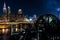 Dramatic Downtown Skyline at Sunset - Abandoned Cuyahoga River Lift Bridge in Cleveland, Ohio