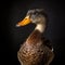 Dramatic Duck Portraits: Dark Gray And Bronze Studio Shots