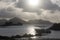 Dramatic dusk at La Dique island, Seychelles