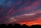 Dramatic evening cloudscape in city