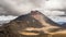 Dramatic grey clouds over volcanic Mount Doom mountains in Tongariro National Park nature in New Zealand Time lapse