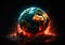 dramatic illustration about destruction of planet earth