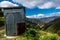 Dramatic image of old  out house on top of a ridge in the caribbean mountains of the dominican republic.