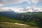 Dramatic landscape of a green valley at the foot of the Inal Plateau in the North Caucasus