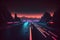 Dramatic landscape with a night road leading to the Horizon. Generative ai