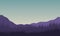 A dramatic morning silhouette of mountains with forest from the edge of the city. Vector illustration