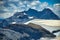 dramatic mountain image. Dramatic mood in the mountains with the glaciers. Switzerland, Gemsfairenstock Glarus. Clariden