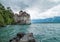 Dramatic and mysterious scene at Chillon Castle, Switzerland