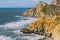 Dramatic Pacific Ocean coastline at Devil`s Slide point near Pacifica, California