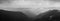 Dramatic panorama of Slovakia mountain. Klak. Black and white. Drama.