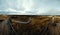 Dramatic Panorama view of a coastal boardwalk, Amrum