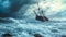 Dramatic Peril: Sinking Sailing Ship Battles Ocean\\\'s Unforgiving Depths