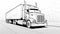 Dramatic Perspective Coloring Page Of A Large Tractor Trailer