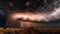 A dramatic photo of a storm cloud with lightning bolts and a dark and moody sky created with Generative AI