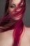 Dramatic portrait attractive girl with red hair