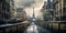 Dramatic Post-Apocalyptic Paris of the Future. Generative AI