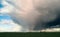 Dramatic rain or hail cloud over a field in Isle of Thanet, Kent