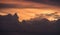 Dramatic rainstorm and golden clouds