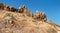 Dramatic rock formations on the Devil`s Backbone, Colorado