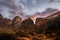 Dramatic Rock Walls In Zion Canyon