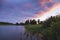 Dramatic rural landscape. Colorful clouds