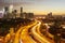 Dramatic scenery of the Kuala Lumpur city at sunset